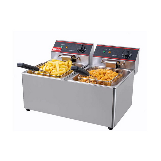 Banks EFD8 Counter Top Twin Tank Fryer – 2 x 8 Litre