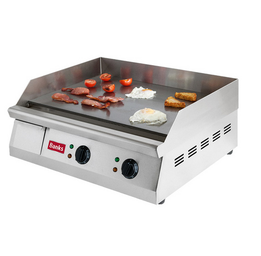 Banks EFT610 Electric Griddle – 6kW Twin Zone, Flat Grill 600mm