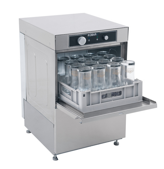 Kobar K400 Max Glasswasher with Drain & Detergent Pump 3kW