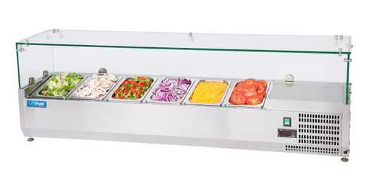 Unifrost CTG1500 Cold Toppings Fridge – Glass Top, 7 x GN 1/4 Capacity