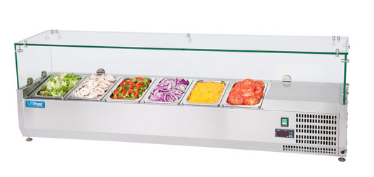 Unifrost CTG1800 Cold Toppings Fridge – Glass Guard, 8 x GN 1/4 Capacity